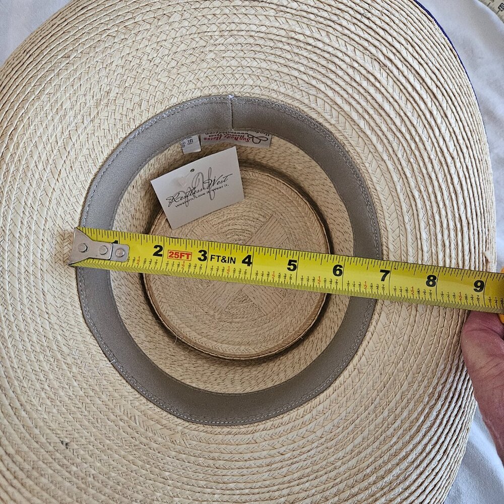 Sun Body Reata Hat 6 7/8 (55) Woven Straw Purple Ribbon - Picture 6 of 9
